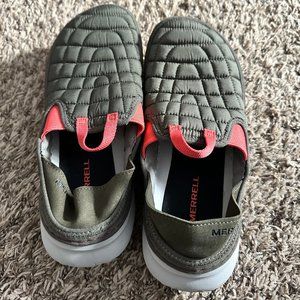 Womens Merrell Hut Moc Olive Green Slip on